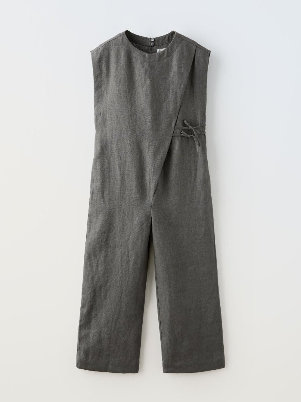 ZARA Kids Girl's Gray Sleeveless Linen Jumpsuit - Size 9